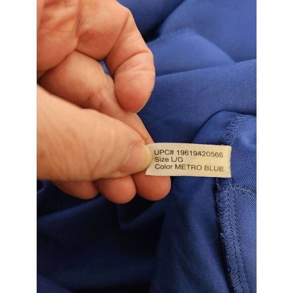 ClimateRight by Cuddl Duds Scrub Top Women's Size L Metro Blue 2 Way Pockets - Picture 5 of 7